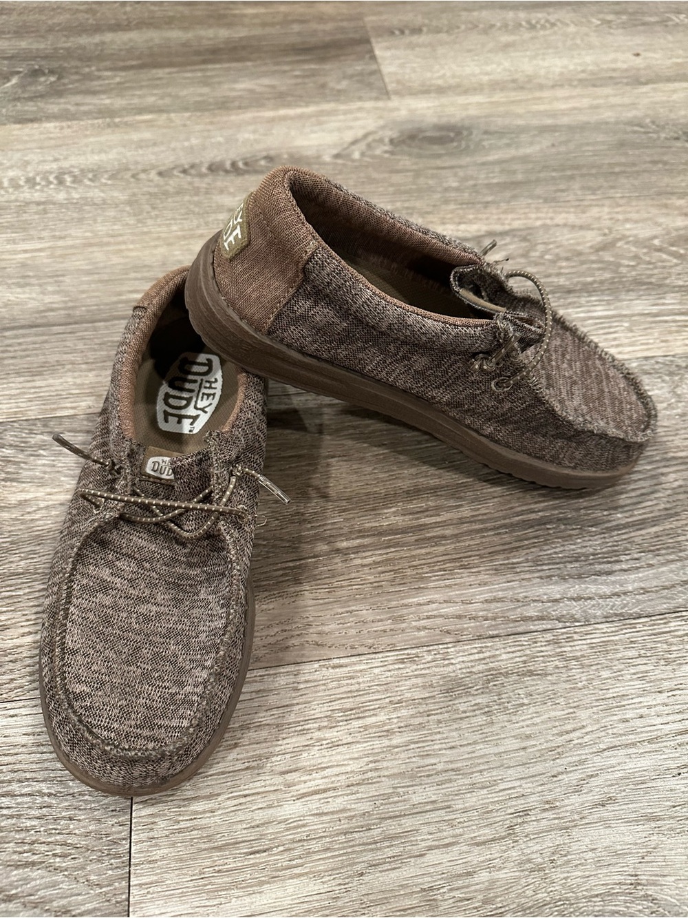 Hey Dude Boys Brown Knit Slip-On Loafers